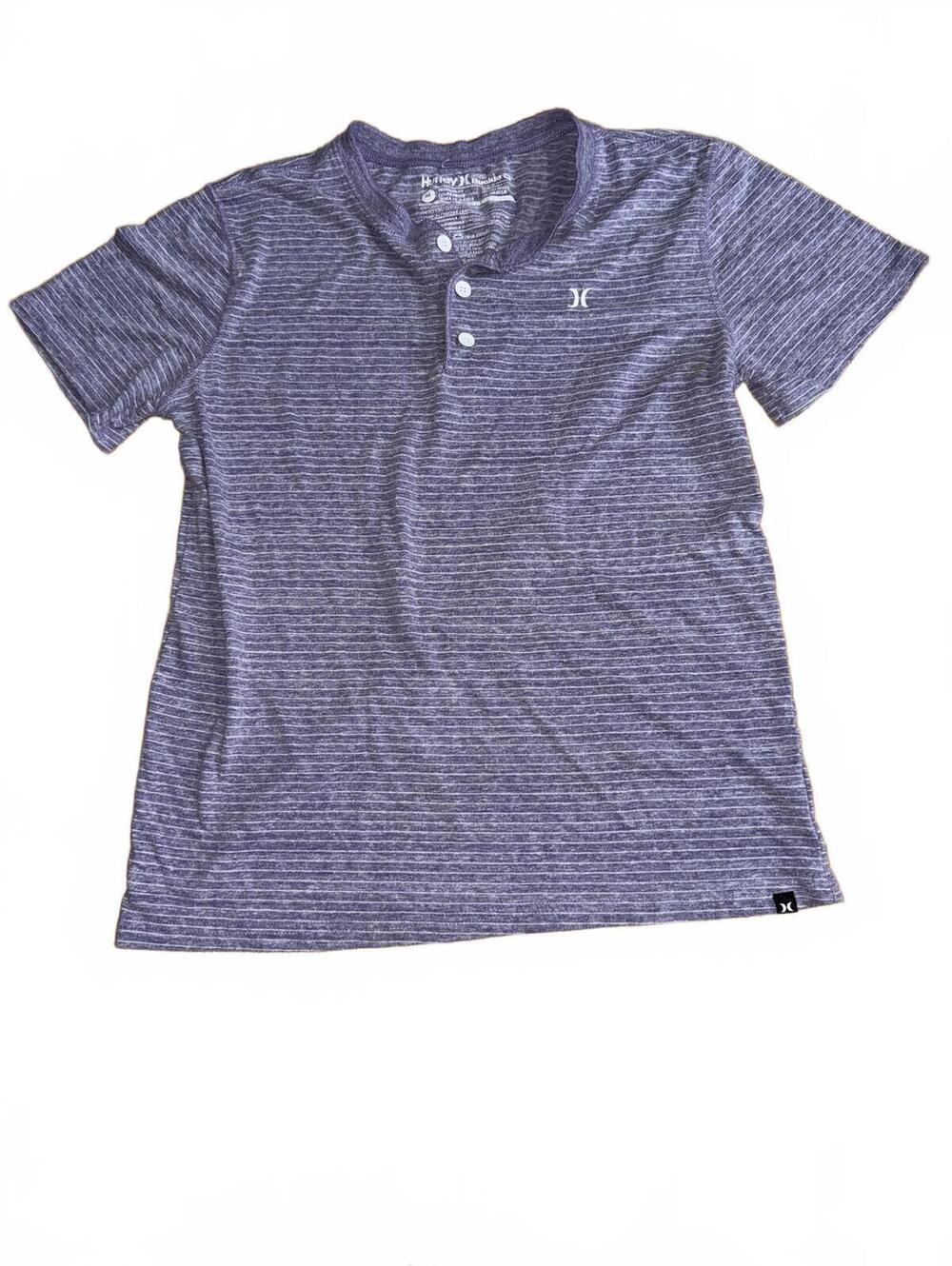 Hurley Men's Medium Purple Striped Henley Shirt